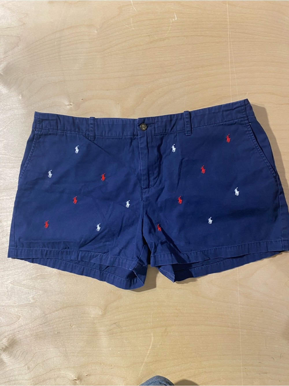 Polo by Ralph Lauren Navy Embroidered Icon Cotton Shorts 14 (AS)